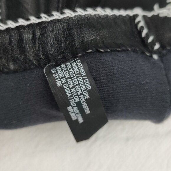 Grandoe 100% Leather Gloves Black Vintage EUC Size 7 / Small Lined - Picture 7 of 9